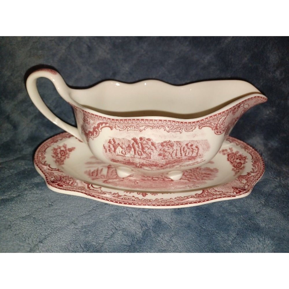 Johnson Brothers Old Britain Castles Pink Gravy Boat  England
